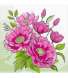 Серветки паперові 33х33 Рожеві квіти 3ш (18)