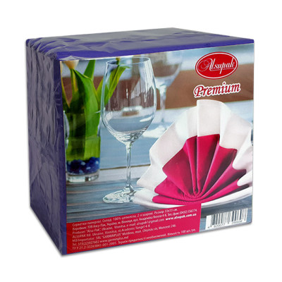 Серветка 33×33 синя(100шт) 2-шарова купити